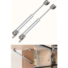 Resim Biterse 4 Adet Mutfak Dolap Kapak Amortisörü 100 N Gazlı Piston Gri 