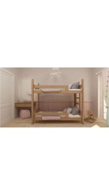 Resim Enjoy Lıfe Tasarım Doğal Ağaç Ahşap Montessori Çocuk Ranza Yatak Karyola 