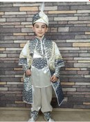 Resim 4-10 Yaş Krem Lacivert Şehzade Model Sünnet Kıyafeti 