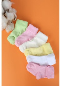 Resim Baby Shez %100 Pamuklu 6'lı Yenidoğan Bebek Çorap Pembe 