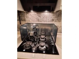 Resim Sıçratmaz Ocak Arkası Koruyucu 120X30 Büyük Boy Katlanabilir Paslanmaz Metal Sac 