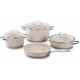 Resim Korkmaz 7 Parça Granit Tencere Seti Bej A1272 