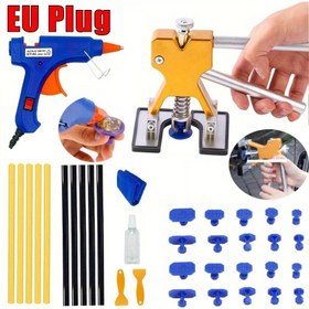 Resim Oto Göçük Çekici Altın Renkli Boyasız Onarım Kiti, Büyük ve Ufak İzlerin Temizlenmesi ile Araç Şasi Tamiri ihtiyaça yönelik Yapıştırıcısız 5 Parca Otopark Düzeltme Seti, 2 Adet Kompakt Profesyonel Kalite Dayanıklı 5 6 inci Araba Vantuzu 