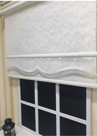 Resim Kırık Beyaz Tül Perde Ve Ekru Çift Mekanizmalı Stor Perde Stb4003 Beyaz 