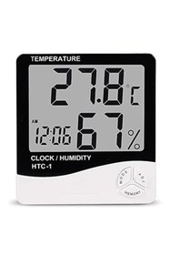 Resim AyrStore HTC-1 Dijital Termometre Sıcaklık Ve Nem Ölçer Higrometre Masa Alarm 