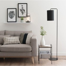 Resim RİOLİGHT RETRO,RUSTİK,VİNTAGE KUMAŞ BAŞLIK SİYAH METAL LAMBADER K 