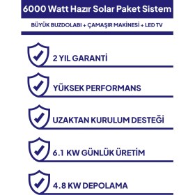 Resim NASAENERJİ 6 Kw 6000 Watt Güneş Enerjisi Hazır Solar Paketi - Half Cut Güneş Panelli 