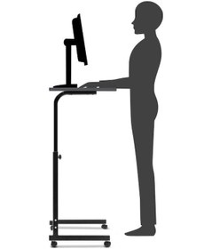 Resim Ayakta Ve Oturumda Kullanılabilen Çalışma Masası - Antrasit 