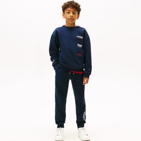 Resim Tommy Hilfiger Monotype Print Graphic Çocuk Mavi Eşofman Altı 