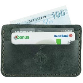 Resim Twingold İsme Özel Yatay Kartlık - %100 Rainbow Deri - A011001 - Haki Haki 