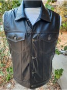 Resim ArdaStilDeri Hakiki Deri Kot Model Motorcu Chopper Deri Yelek 