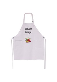 Resim Mutfak Önlüğü Kişiye Ve İsme Özel Nakışlı Mutfak Önlüğü Biber02 Farklı Renkler Gri 