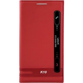 Resim LG K10 Kılıf Pencereli Elite Kapaklı Kılıf 
