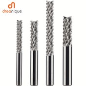 Resim 1 adet Dreanique Yüksek Kaliteli 3.175mm 4mm Shank Katı Karbür Mısır Uçlu Freze 2 Flüt PCB Freze Kesici Bitler CNC Kazıma Router Bit PCB, Ahşap, Akrilik, Aliuminium, Bakır PCB Makine Freze Aracı 