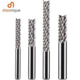 Resim 1 adet Dreanique Yüksek Kaliteli 3.175mm 4mm Shank Katı Karbür Mısır Uçlu Freze 2 Flüt PCB Freze Kesici Bitler CNC Kazıma Router Bit PCB, Ahşap, Akrilik, Aliuminium, Bakır PCB Makine Freze Aracı 