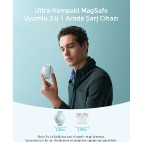 Resim Anker UFO MagGo Kablosuz Şarj Cihazı (3'ü 1 Arada, Katlanabilir Ped) - Yeşil - B25M8 (Anker Türkiye Garantili) 