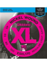 Resim D'addario Esxl170 Nickel Wound Bass. Light. 45-100. Double Ball E 
