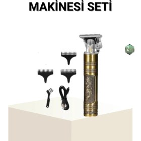 Resim Starseven T Bıçaklı Profesyonel Çizik Tıraş Makinesi Seti - 120 Dakika Kullanım, Şarjlı & Kablolu 