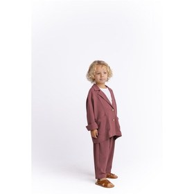Resim Oliven The Kid Unisex Keten Blazer Ceket Mürdüm Mürdüm 
