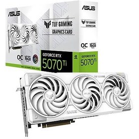 Resim ASUS TUF RTX5070TI 16G BEYAZ GAMING NVIDIA GEFORCE RTX 5070TI 16GB GDDR7 256B OC 2xHDMI 3xDP RGB DLSS4 EKRAN KARTI 