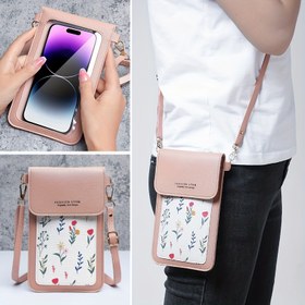 Resim Yeni Dokunmatik Ekran Telefon Çantası için Kompakt Mini Baskılı Crossbody Omuz Sırt Çantası 