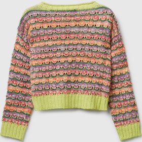 Resim United Colors of Benetton Kız Çocuk Çok Renkli %100 Akrilik Karışık Dikişli Crop Kazak 