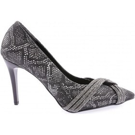 Resim Dgn Ysf-06-23y Kadin Silver Taşli Burgu Bantli Abiye Ayakkabi YSF-06-1563-R11294 Siyah 