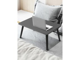 Resim servetavcı Çift Kullanımlı Yükseklik Ayarlı Laptop Sehpası ve Çalışma Masası - Antrasit (Tekerli) 