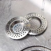Resim Paslanmaz Çelik Mutfak Lavabo Süzgeci - Çok Delikli, Gıda Atıkları & Sebzeler için Dayanıklı Süzgeç, Temel Banyo Aksesuarı 