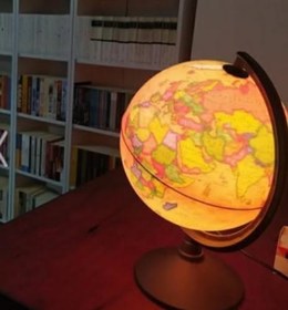 Resim Dünya Küresi -30 cm çaplı Işıklı- Yerküre Antik-Siyasi Dekoratif Eğitici Yer Küre Globe Ancient 