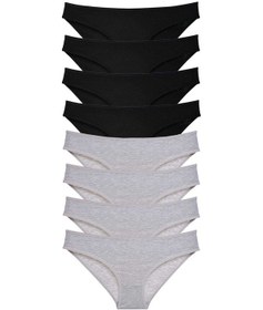 Resim Royaleks 8 adet Süper Eko Set Likralı Kadın Slip Külot Siyah Gri RYL-EKO8011 Gri - Siyah 