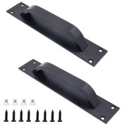 Resim Yangın Kapısı İçin 2 Adet Alüminyum Kapı Kolu, Dolap Kapı Kolu, Mutfak Dolabı Kolu, İtmeli Açılır, 20cmx4cm 