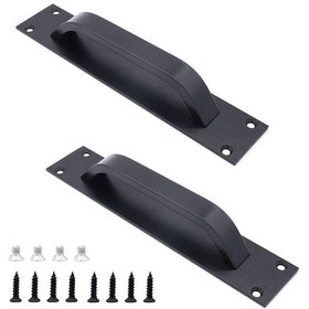 Resim Yangın Kapısı İçin 2 Adet Alüminyum Kapı Kolu, Dolap Kapı Kolu, Mutfak Dolabı Kolu, İtmeli Açılır, 20cmx4cm 