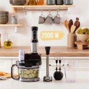 Resim Karaca C / F 4 Lü Paslanmaz Çelik Bıçaklı 2000W Blender ve Mutfak Robotu, Siyah Modern 1200 Watt + Plastik 