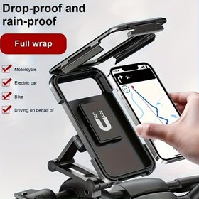 Resim 360 Derece Dönen Evrensel Su Geçirmez Motosiklet, Bisiklet ve Çeşitli Akıllı Telefon Modelleri için Güçlü ve Uygun Mobil Telefon Tutucu, Tek Parça 