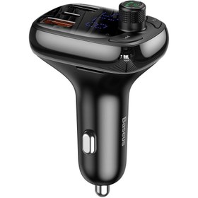 Resim Bluetooth Fm Transmitter 36w Qc 4.0 Dual Usb Type-c Araç Şarj Cihazı Siyah 