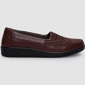 Resim % 100 Hakiki Deri Taba Kadın Comfort Ayakkabı Taba 