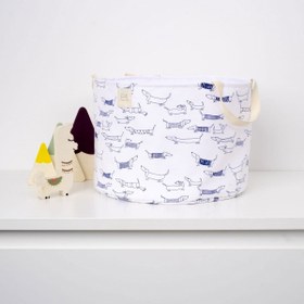 Resim Organik Pamuk Büyük Boy Saplı Oyuncak Sepeti Paw 25x35 cm. - Paw / 35x25 cm 