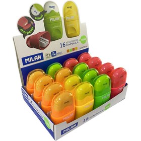 Resim MILAN 4705116 CAPSULE KALEMTRAŞ/SİLGİ(FLUO) - 16ADET 