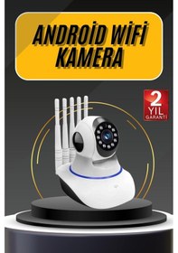 Resim Akıllı Gece Görüşlü Sensörlü Wifi Kamera Telefondan Takip Edilebilir 