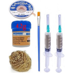 Resim Mechanic Krem Lehim 183 C 42g Flux Lehim Toplama Cp-3015 Emme Teli 3,0mm Havya Uç Temizleme Set06 