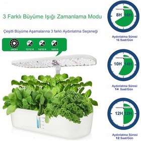 Resim Hymark Hidroponik Topraksız 12 Bölmeli Bitki Yetiştirme Kiti 3 Mod 139 Led Tam Spekturumlu Bahçe Kiti 