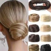 Resim Brezilya İnsan Saçı Topuz Peruk - Doğal Görünümlü Donut Chignon Saç Parçası Klipsli/Donut Bağlantılı, Kahverengi/Sarı/Kumral/Siyah/Koyu Kahverengi, Düğün, Parti & Günlük Saç Uzatma, Hacim & Uzunluk (Yapıştırıcı Gerekmez) 