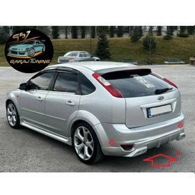 Resim Ford Focus 2 Egzoz Görünümlü Arka Tampon Eki Fiberglass Boyasız 