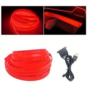 Resim Dream011 6mm Dikiş Kenarlı Neon Işık El Kablosu Oto İç Dekorasyon Kırmızı 4.95m 