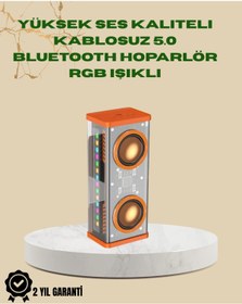 Resim Techno Stock Ritmik LED Işıklı, Güçlü Sesli Taşınabilir Hoparlör 