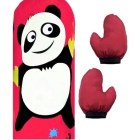 Resim Çocuk Boks Torbası Eldiven Hediyeli Çocuklar İçin Evde Boks Kız Çocuk Boks Torbası Pembe 