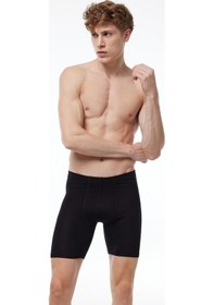 Resim Malabadi Erkek Siyah 3 Lü Paket Uzun Paçalı Modal Boxer 3m018 Siyah 