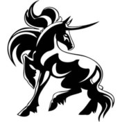 Resim Unicorn (Oto-Motor-Laptop-Duvar-Dekor) 30 x 33 cm 