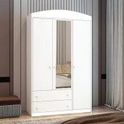Resim Afilli Lucia 3 Kapaklı 2 Çekmeceli Gardrop Aynalı Mdf Beyaz 